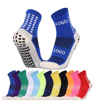 Wholesale Custom Performance Sports Non-Slip Socks Athletic Soccer Grip Socks Men's Kids Anti Slip Football Socks