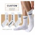 High Quality Custom Socks With Logo Custom Cotton Socks Solid Color Men Crew Socks