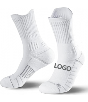 Custom Mens Socks Sports Custom Socks logo White Running Grip Designer Crew Unisex Ankle Calcetines Athletic Soccer Cotton