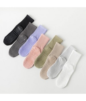 Custom Logo Anti Slip Grip Cotton Reformer Women Sport Yoga Pilates Grippy Socks Unisex Socken With Bottom Grippers Big Size