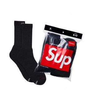 2 Pairs Hane Crew Socks Towel Bottom Fashion Sports Basketball Socks