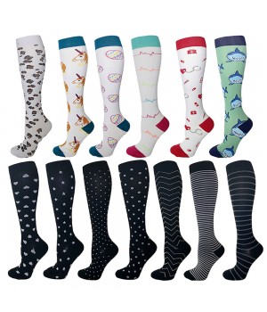 Hot Sale New Arrival Designs Knee High Socks Custom logo Nurse Compression Socks for Men Women