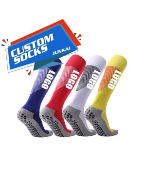 Custom Logo Design Soccer Socks Men Compression Athletic Anti Slip Grip Socks Football