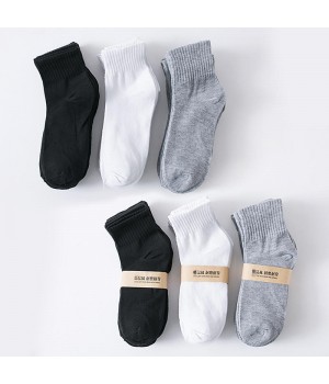 Cotton Polyester Breathable Black White Grey Plain Men Women Crew Socks Wholesale Cheap Socks